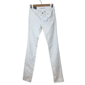 New J Brand Women Corduroy Pants 26 White Pencil Leg Low Rise Slim Coastal